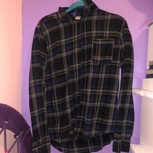h&m blue flannel